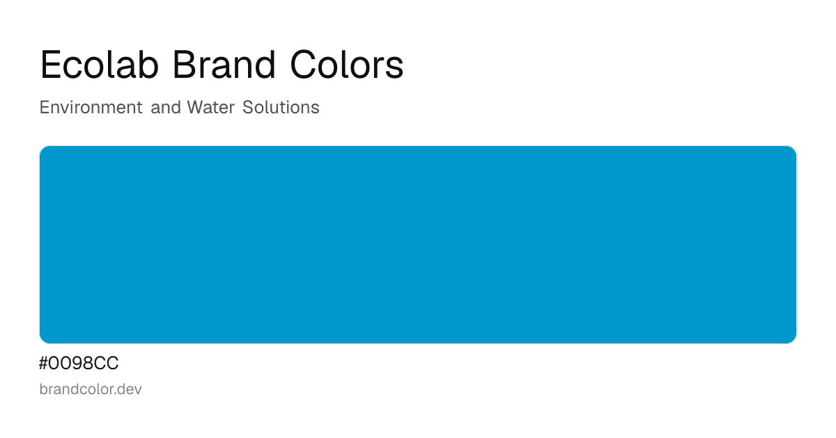 Ecolab brand color palette with hex codes: #0098CC