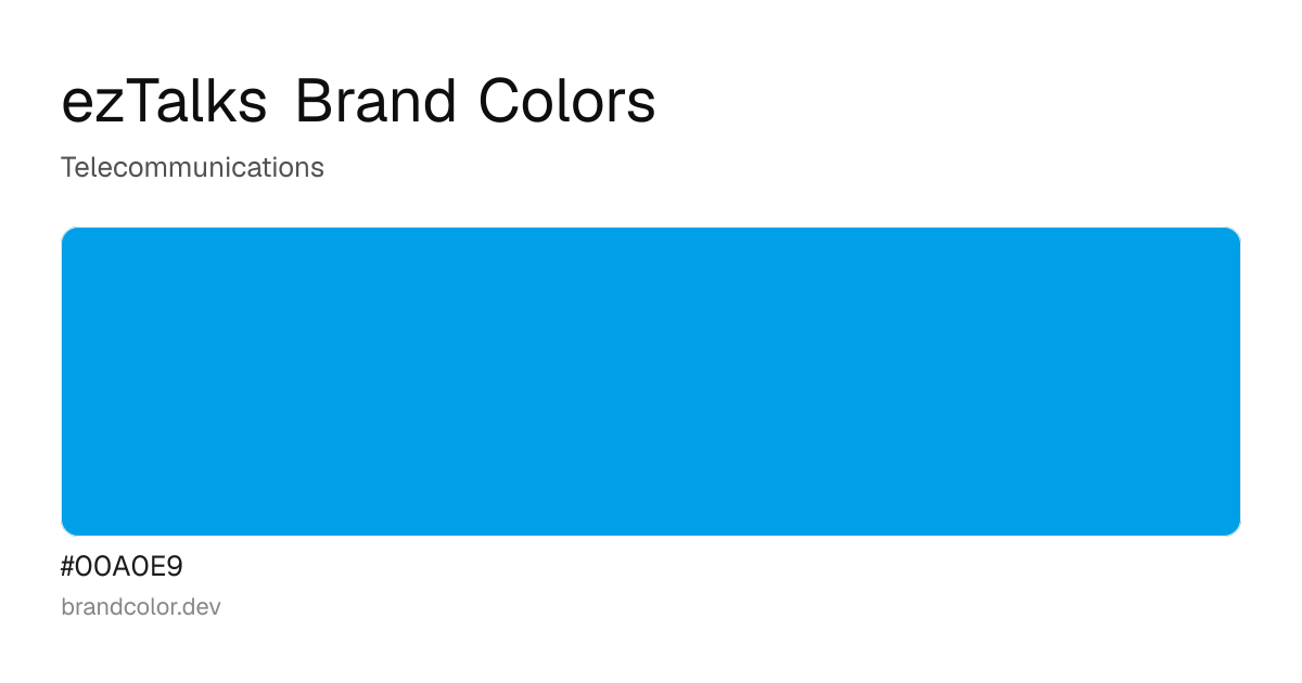 ezTalks brand color palette with hex codes: #00A0E9