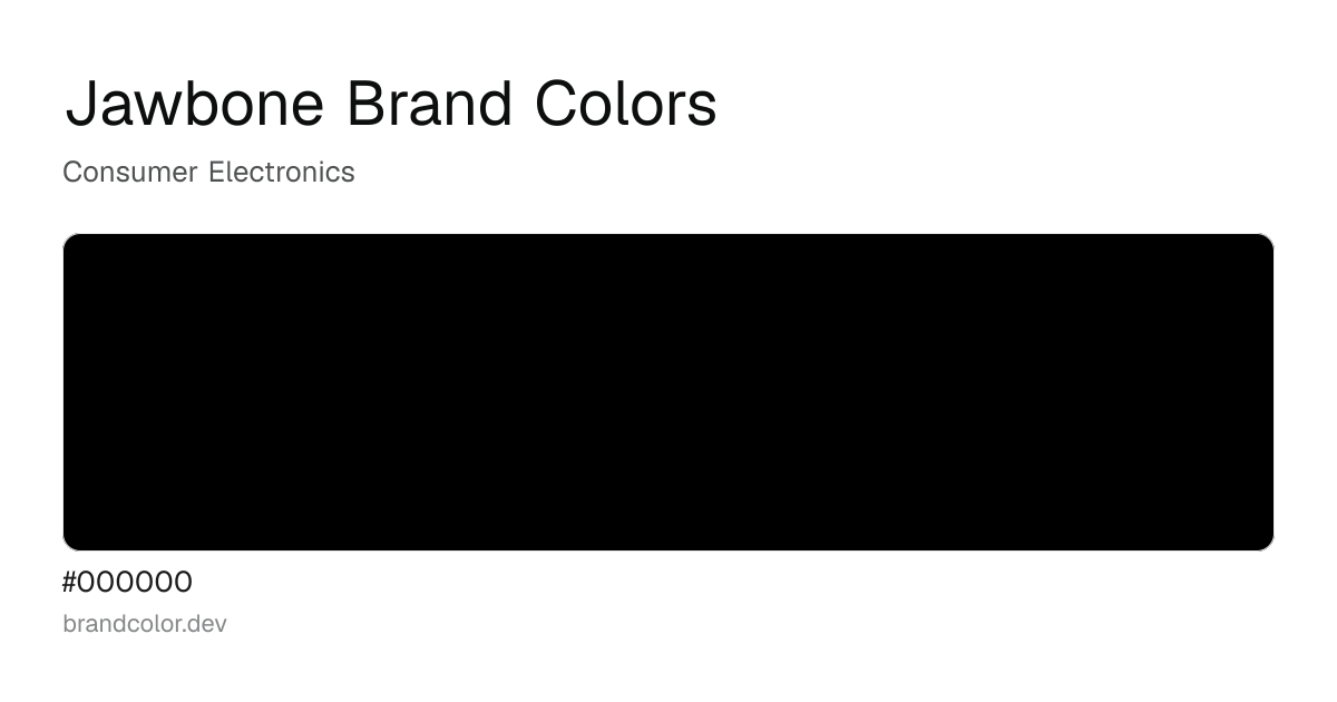Jawbone brand color palette with hex codes: #000000