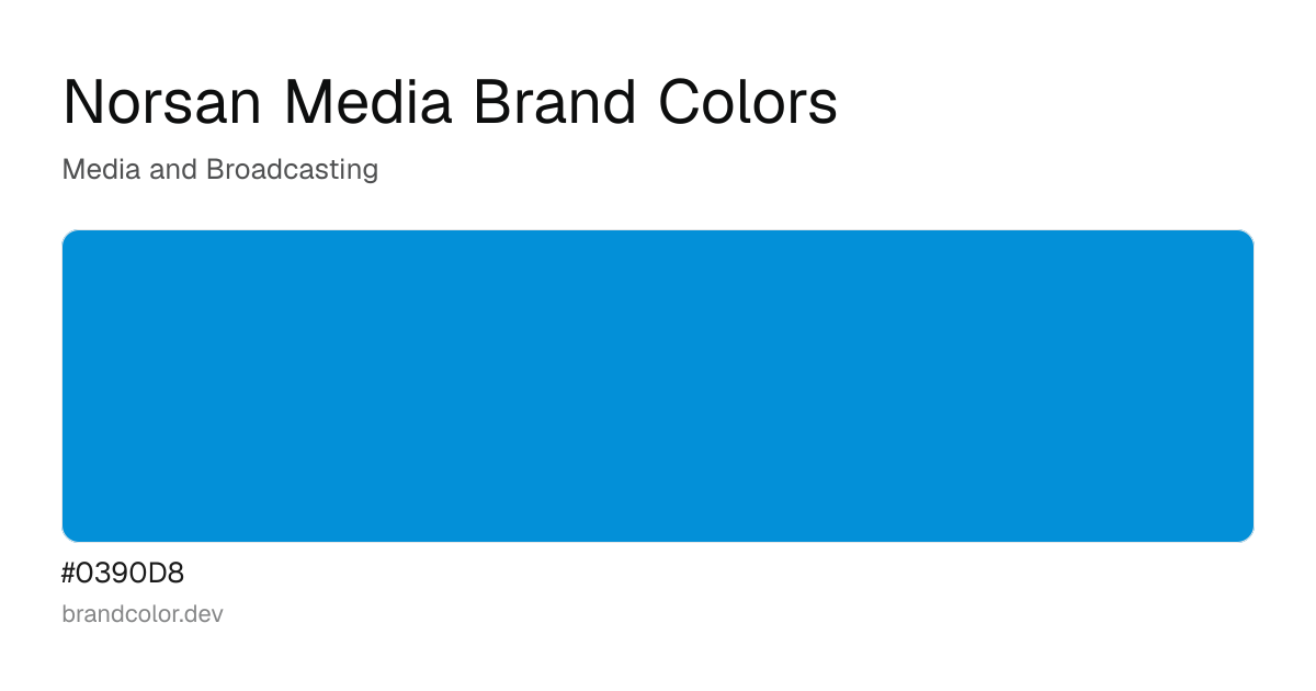 Norsan Media brand color palette with hex codes: #0390D8